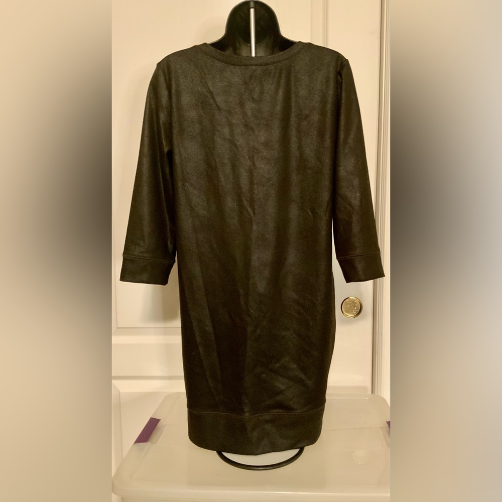 Ladies’ New York & Company Jazzy leather look…Black Mini Dress size XS - Picture 2 of 7